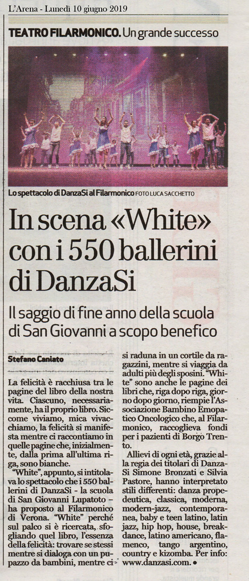 WHITE - Teatro Filarmonico di Verona 8 giugno 2019