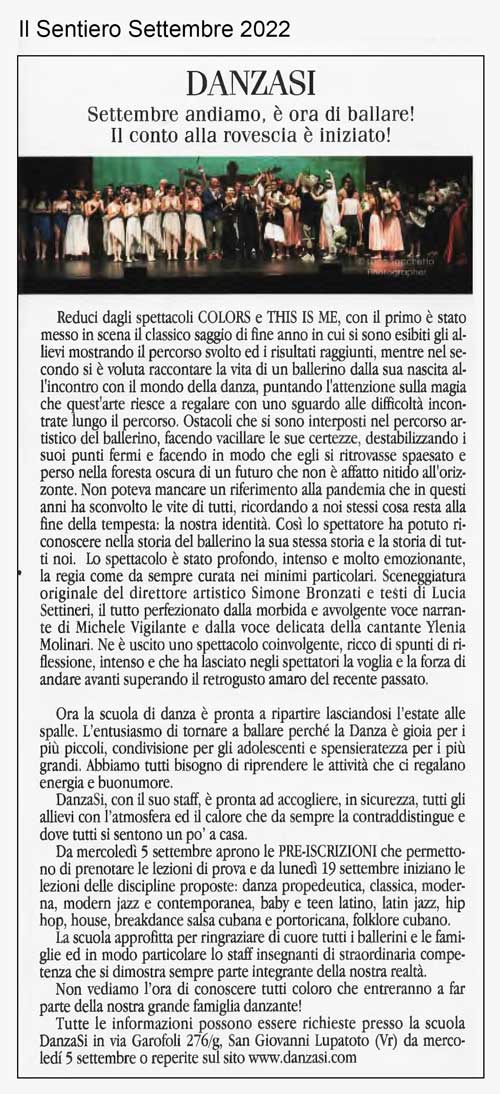 Il Sentiero settembre 2022